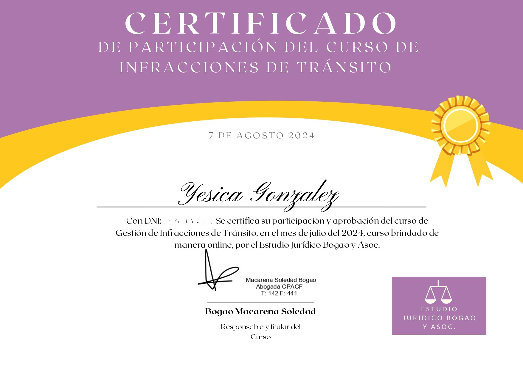 Certificado Impuestos